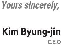 CEO Kim Byung-jin sign